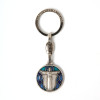 Blue Sacred Heart Stained Glass Keychain