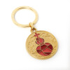 Gold Red Sacred Heart Keychain