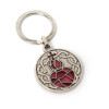 Silver Sacred Heart Red Keychain