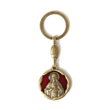 Sacred Heart Red Keychain