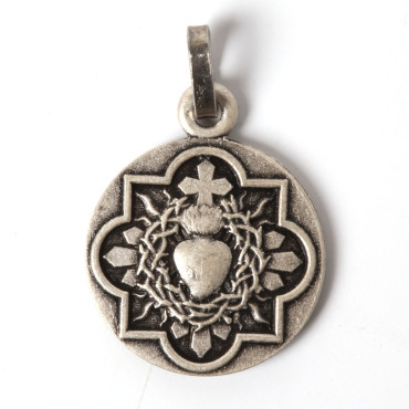 medal silver sacred heart