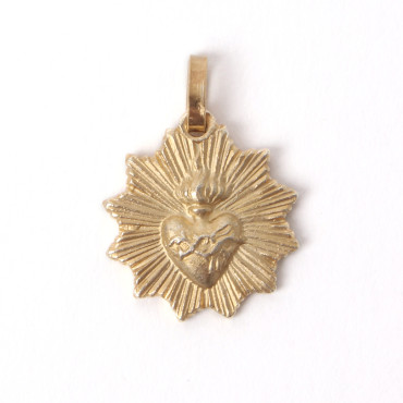 médaille cœur liturgique dorée