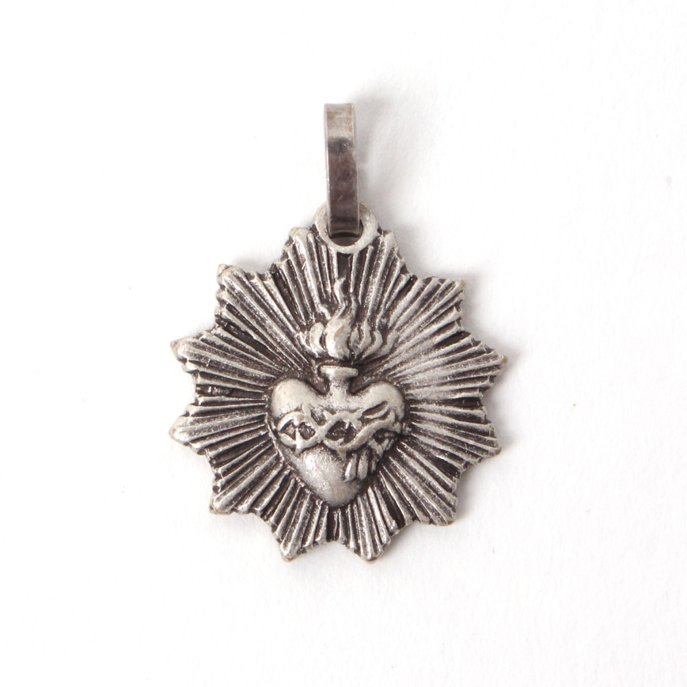 Médaille / Pendentif En Argent Français Vers 1820 - Archiconfrérie Du Sacré Cœur, 17x12 Mm