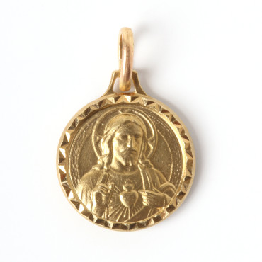 Médaille Jésus Coeur Sacré dorée