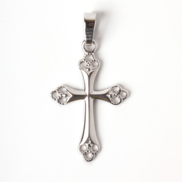 Silvered Cross Pendant 2 cm