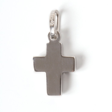 Petite Croix plate argentée 1,3 cm