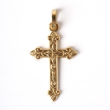 Croix Fleur de lys dorée 2,3 cm