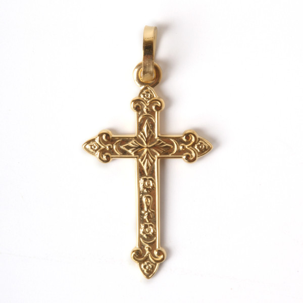 Golden Fleur-de-Lis Cross 2.3 cm