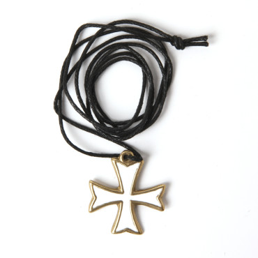 Croix en bronze émaillée blanche 2,5 cm