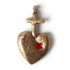 Cœur sacré de Jésus bronze rouge 3 cm