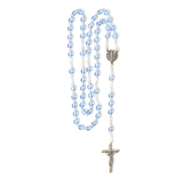 Silver Rosary with Blue Glass Beads Sacre cœur de Montmartre