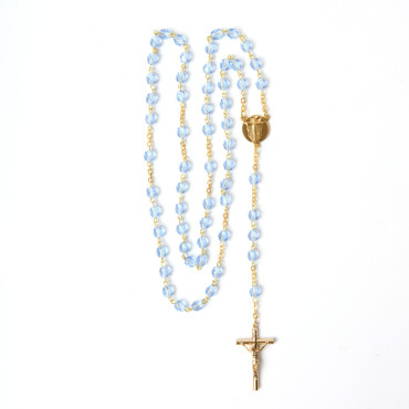 Chapelet doré perles en verre bleues Sacre cœur de Montmartre