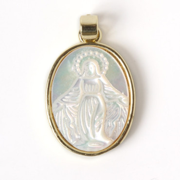 Golded Christ Pendant with Mother of Pearl