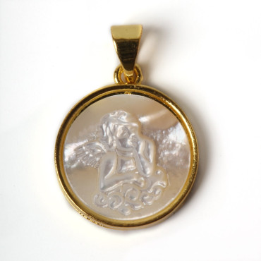 Golded Angel Pendant with Mother of Pearl