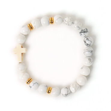 White Turquoise Bead Bracelet