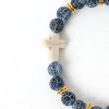 Bracelet de perles Agate bleue craquelée