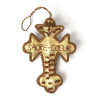 Golden velvet cross with beads