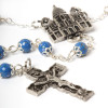 Silver Rosary with Blue Beads from the Basilica