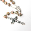 Silver cloisonné rosary with pink beads