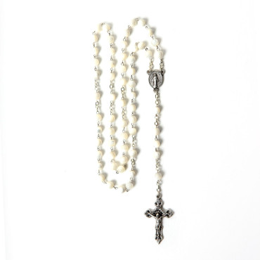 Silver Mother-of-pearl Rosary
