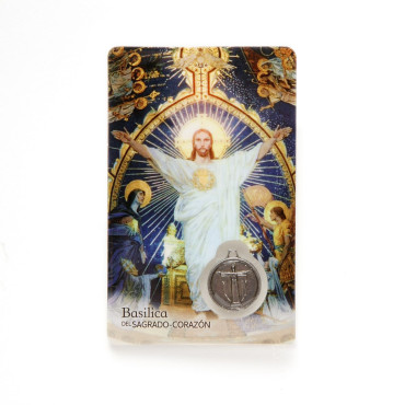 Sacred Heart Christ Prayer Card in Spanish