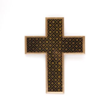 croix noire dorée à suspendre