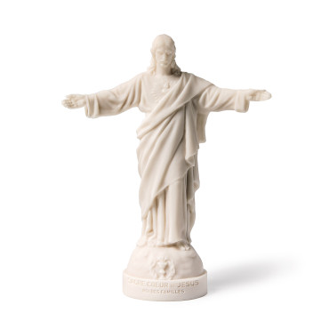 Statue du Sacré-Cœur de Jésus en albâtre 25 cm