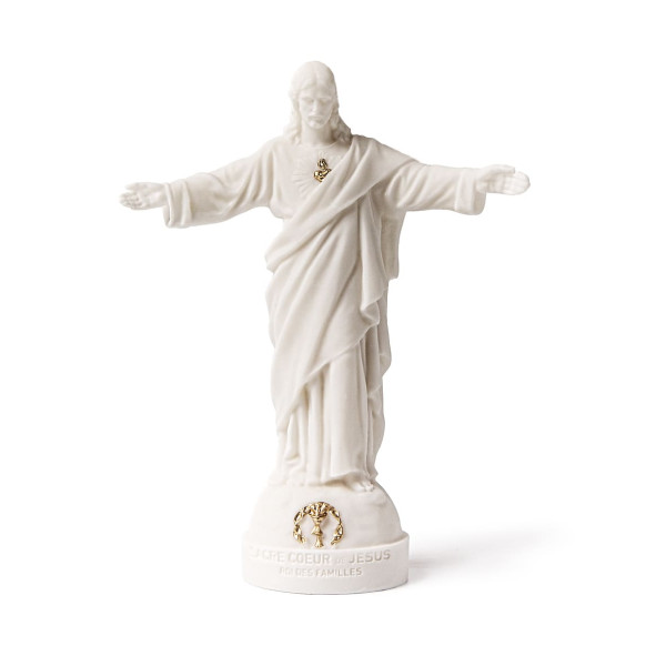 Statue Christ albâtre et dorure 25cm Sacré-Coeur des Familles Sacré-Cœur de Montmartre