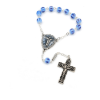 Decade rosary with Christ and painted blue glass bead