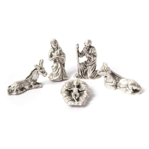 Nativity Scene Silver-plated metal 2,5cm