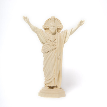 Natural Wood Christ Statue 20 cm