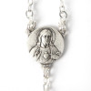 Silver rosary with 5mm blue beads