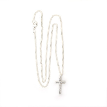 Silver Christ Cross Jewelry Set