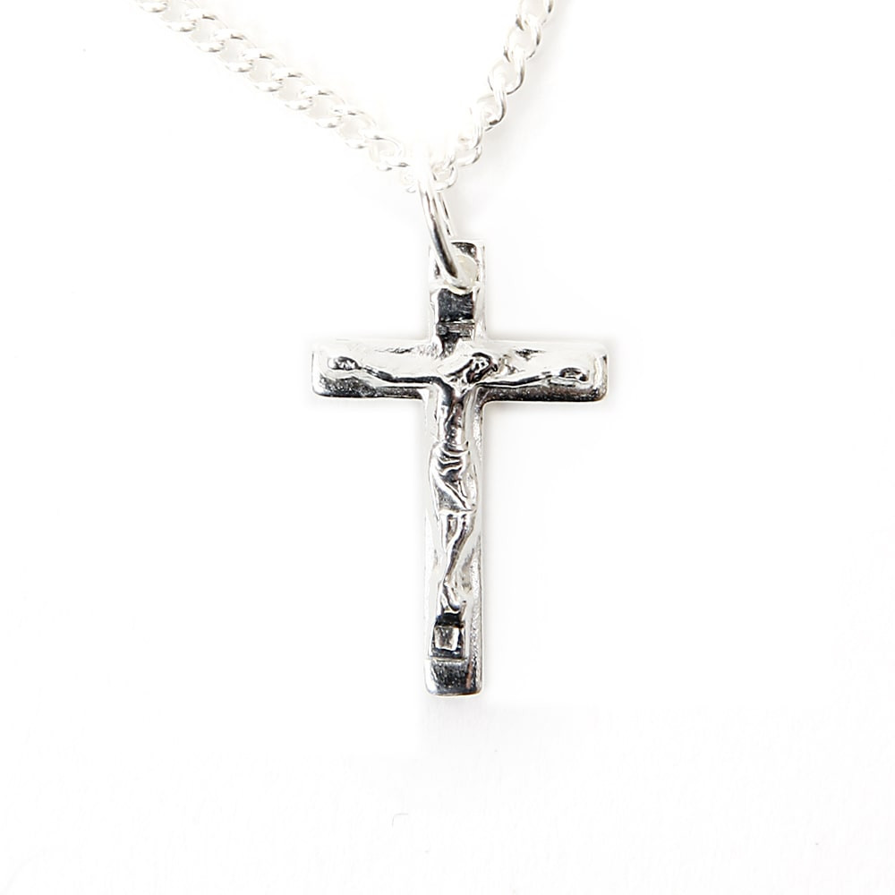 Silver Christ Cross Jewelry Set