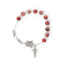 Bracelet Christ perle de verre peinte rouge et vert