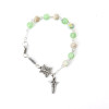 Bracelet Christ perle de verre peinte vert et bleu