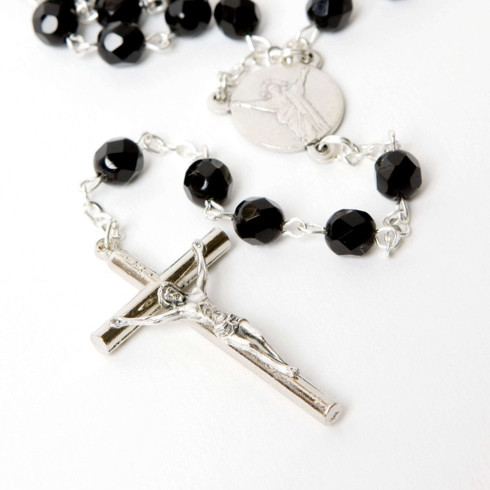 Silver Rosary with Black Glass Beads, Basilica of the Sacred Heart