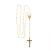 Chapelet Sacré Cœur doré perles en verre transparentes crucifix Sacré-Cœur de Montmartre