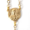 Chapelet Sacré Cœur doré perles en verre transparentes crucifix Sacré-Cœur de Montmartre