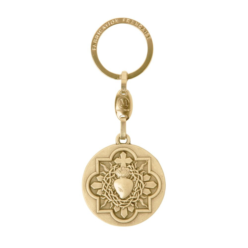 Sacred Key Chain Golden Sacred Heart Keychain