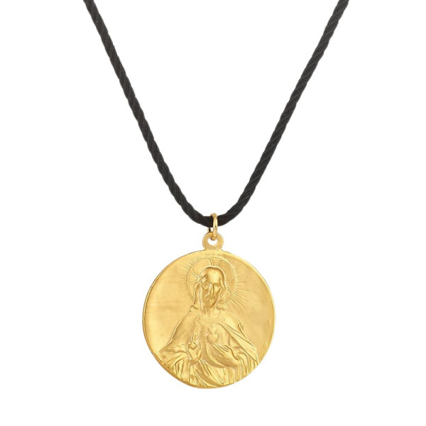 Gold and Black Scapular Necklace