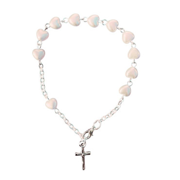 Pink heart rosary bracelet Sacré-Coeur de Montmartre