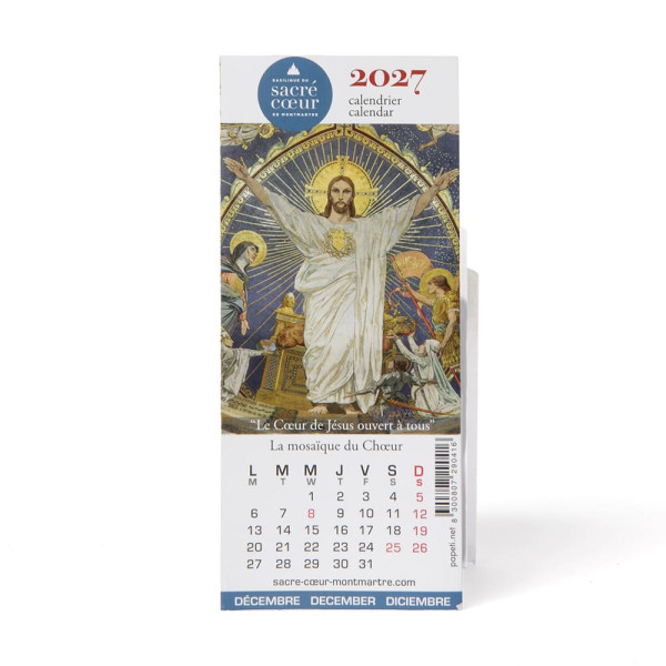Calendrier de poche Sacré Cœur 2027 Sacré-Cœur de Montmartre